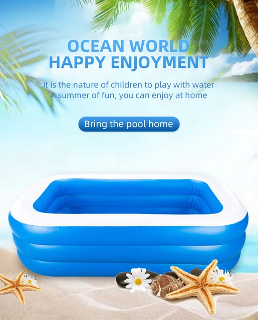 3M 2M 2.6M Swimming Pool Inflatable Toys large family pools Removable Child baby Rectangular Pvc Outdoor Games Water Toy kids 4