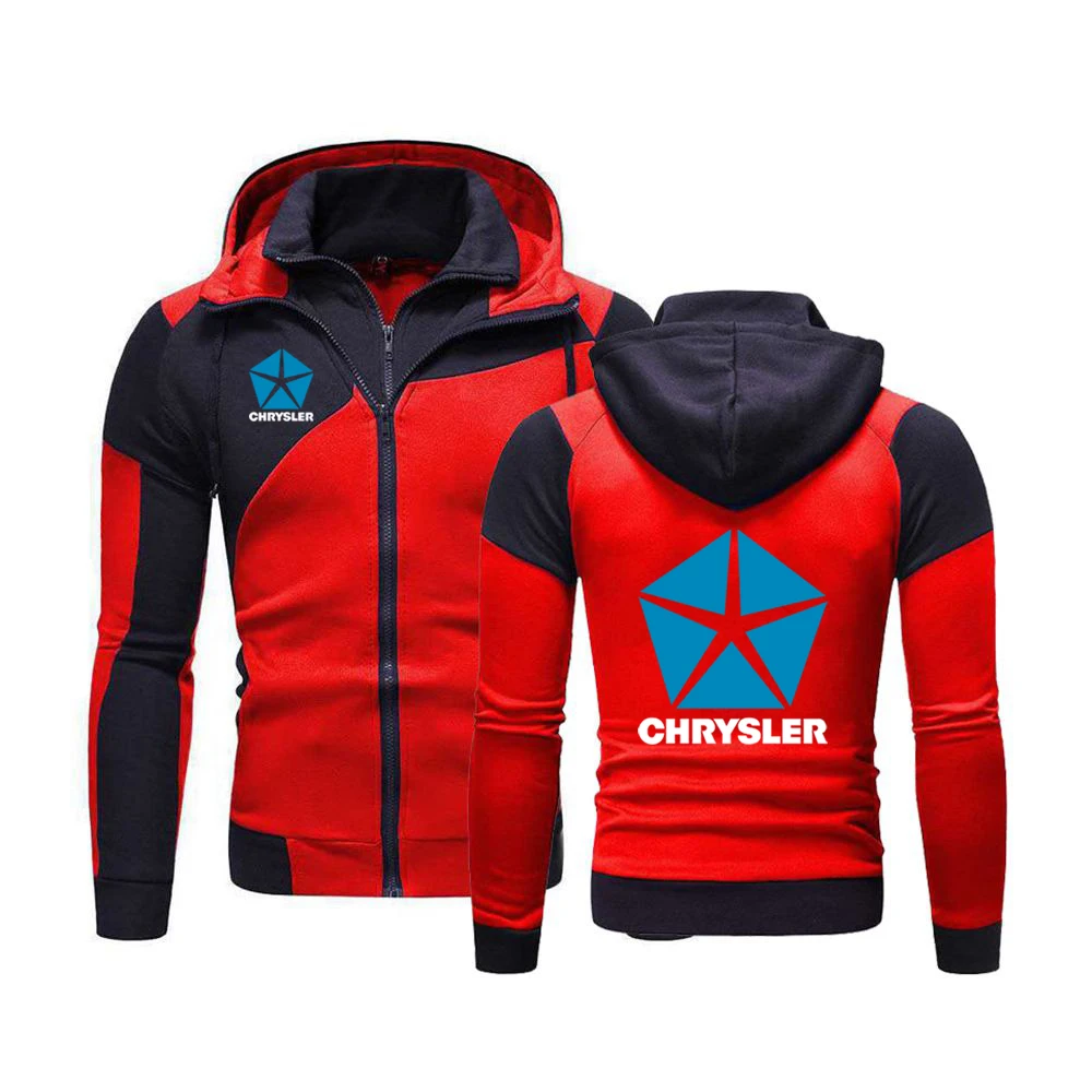 

CHRYSLER 2022 Men's New Long Sleeve Fashionable Double Zipper Hoodies Spring And Autumn Jackets Casual Sweatshirt Sportswear Top