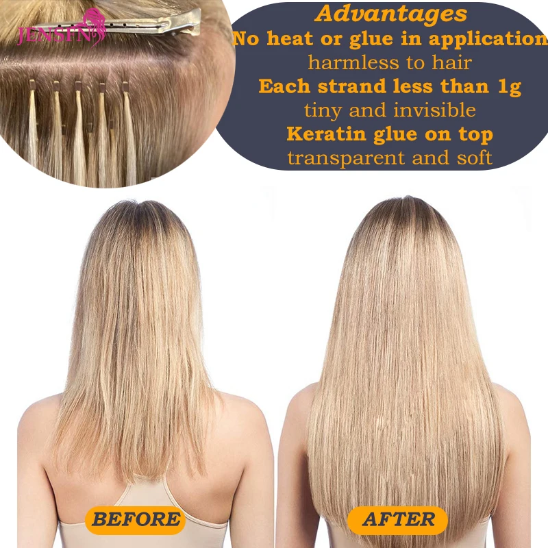 1g/Strand 16"-26" Inch Remy Natural Fusion Human Hair Extensions