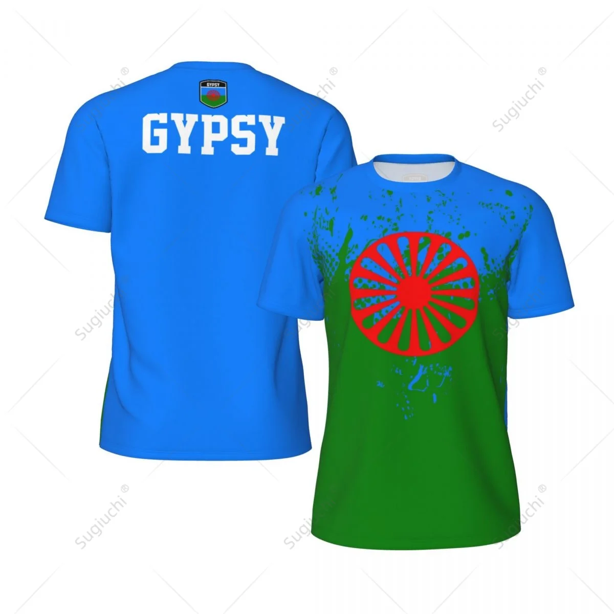 Design Esclusivo Roma Romani Gypsy Flag Grain 3D Printed Men For Running Bike Soccer Tennis Fitness Sports Jersey Mesh T-Shirt