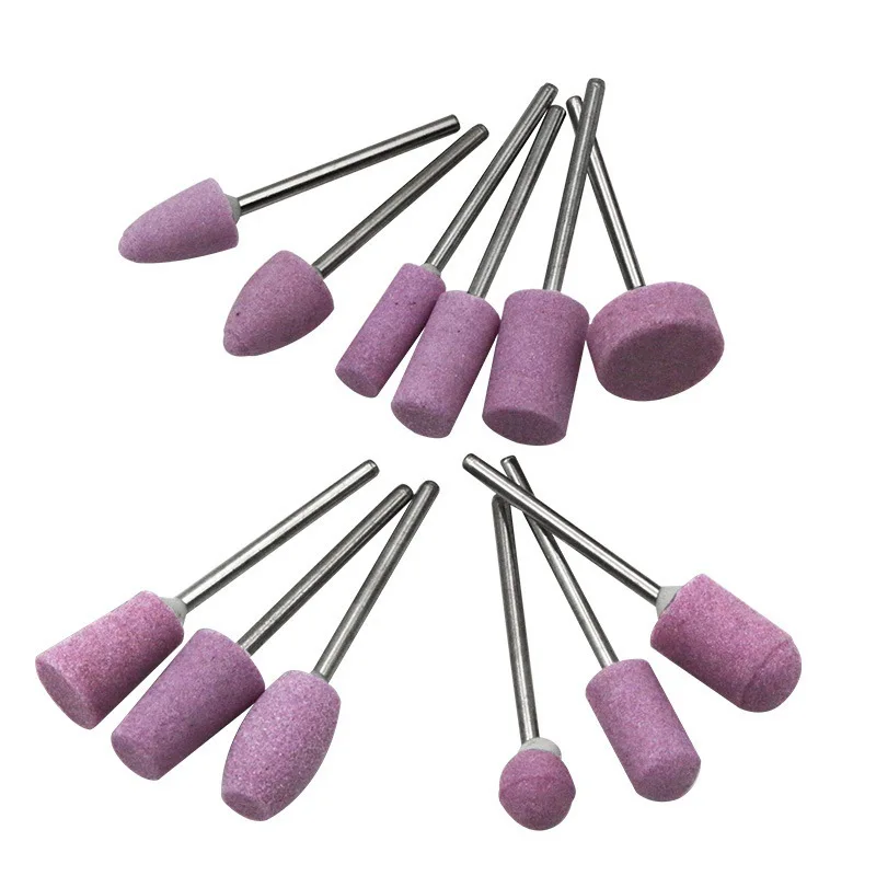 Abrasive Polishing Mounted Stone 12Pcs For Rotary Tools Grinding Stone Wheel Head Tools 2.35mm Shank Mini Nail Drill Bit Set