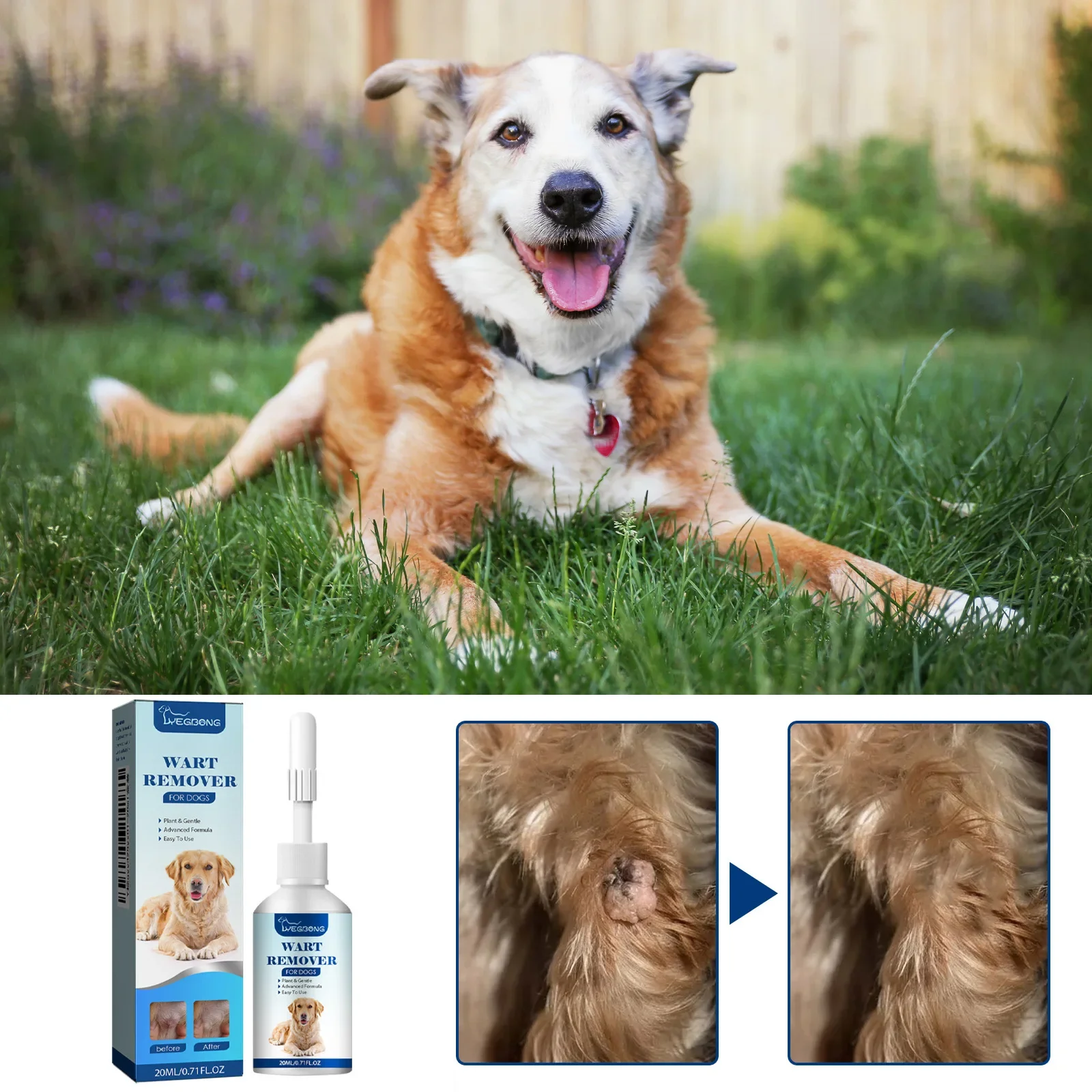 Pet Wart Liquid, Skin Label Remove Flesh Warts Remove Monkey Silk Flat, Especially Liquid Warts Lijing