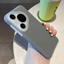 Fluorescent Bright Jelly Liquid Silicone Soft Case for Pura 80 Ultra (Gray)