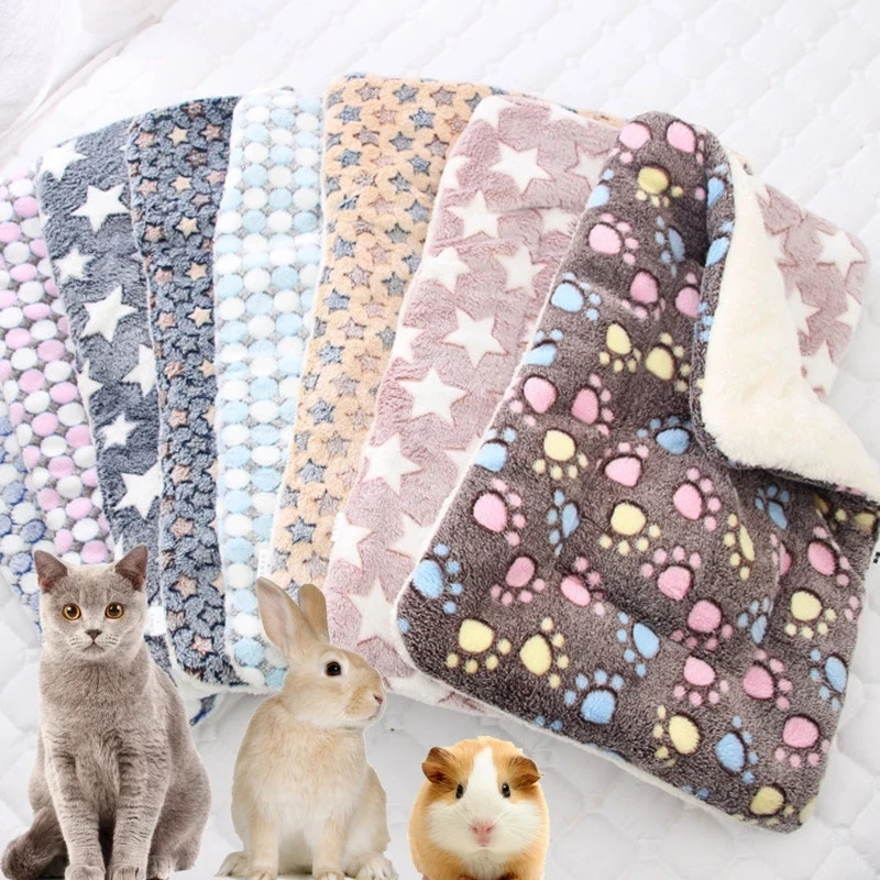 

Soft Flannel Thickened Pet Soft Fleece Pad Pet Blanket Bed Mat For Dogs Puppy Cat Sofa Cushion Home Rug Keep Warm Sleeping Cover