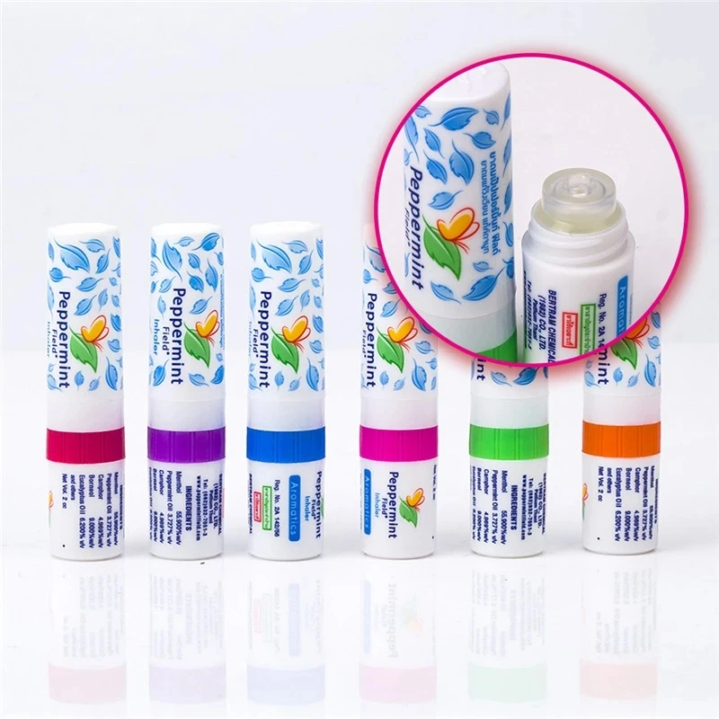 Nasal Inhaler 6Pcs Thailand Nasal Inhaler Prevent Sunstroke Anti-influenza Relieve Motion Sickness Aromatic Peppermint Inhaler Anti-influenza