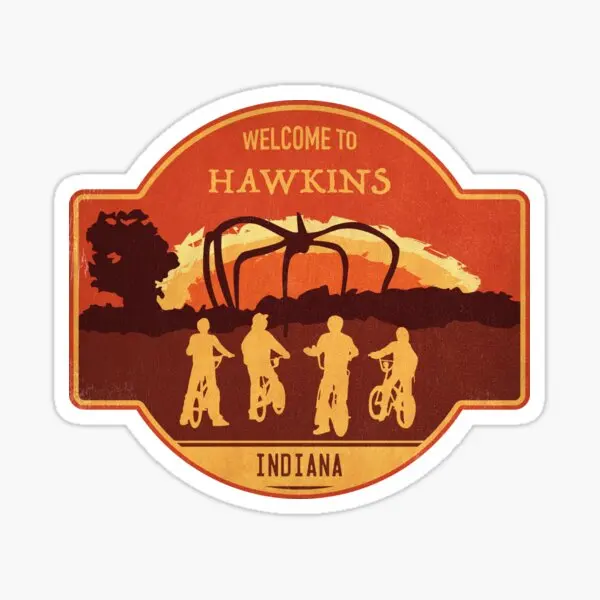

Welcome To Hawkins 10PCS Stickers for Laptop Anime Car Living Room Print Decorations Bumper Decor Background Wall