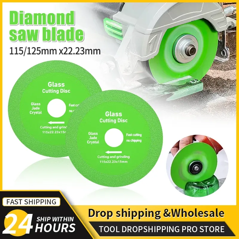 Glass Cutting Disc Ï115/125mm x22.23mm Diamond Marble Saw Blade Ceramic Tile Jade Special Polishing Cutting Blade Sharp Brazing