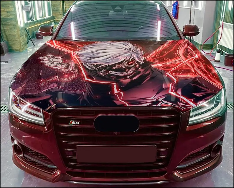 

Виниловая наклейка на капот автомобиля с аниме Гуль, полноцветная наклейка, подходит для любого автомобиля