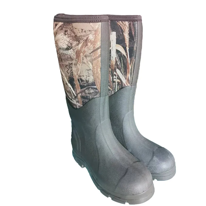 Chloroprene Rubber Camouflage Hunting Fishing Boots Waterproof Cold Resistant Water Wading Shoes Outdoor Labor Protection Shoes