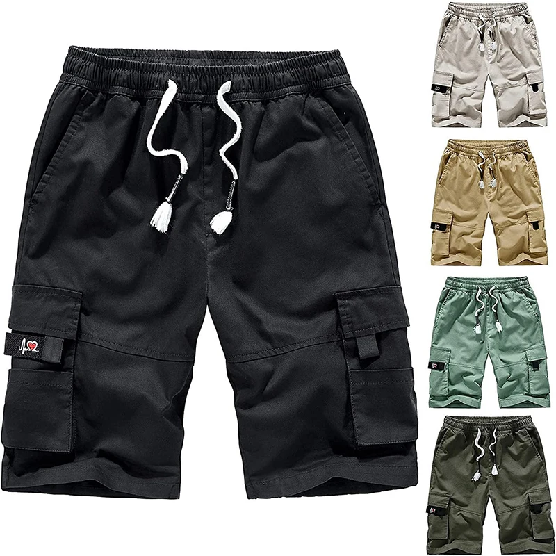 

New Men's Large Size M-8Xl Loose Five Pants Summer Sports Camouflage Cargo Shorts Elastic Waist Casual Beach Pants Hot