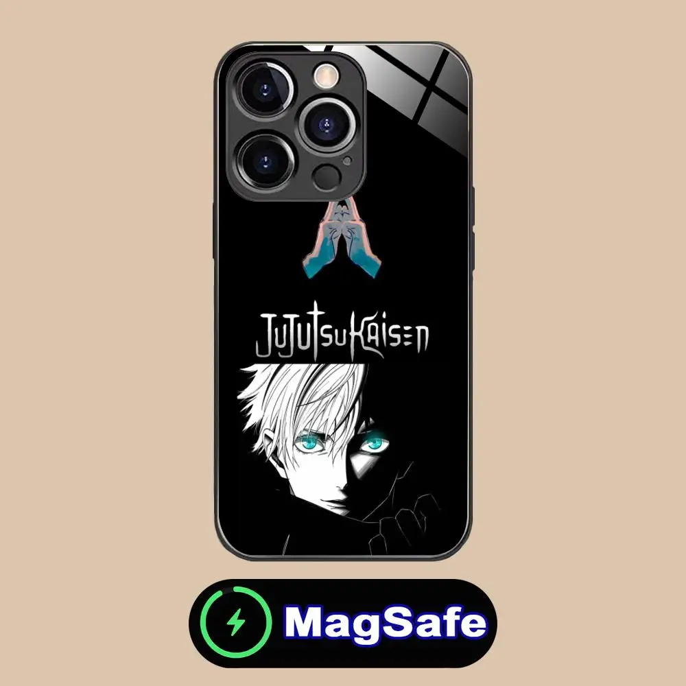 Jujutsu Kaisen Satoru Gojo Luxury Phone Case with MagSafe Glass Cover
