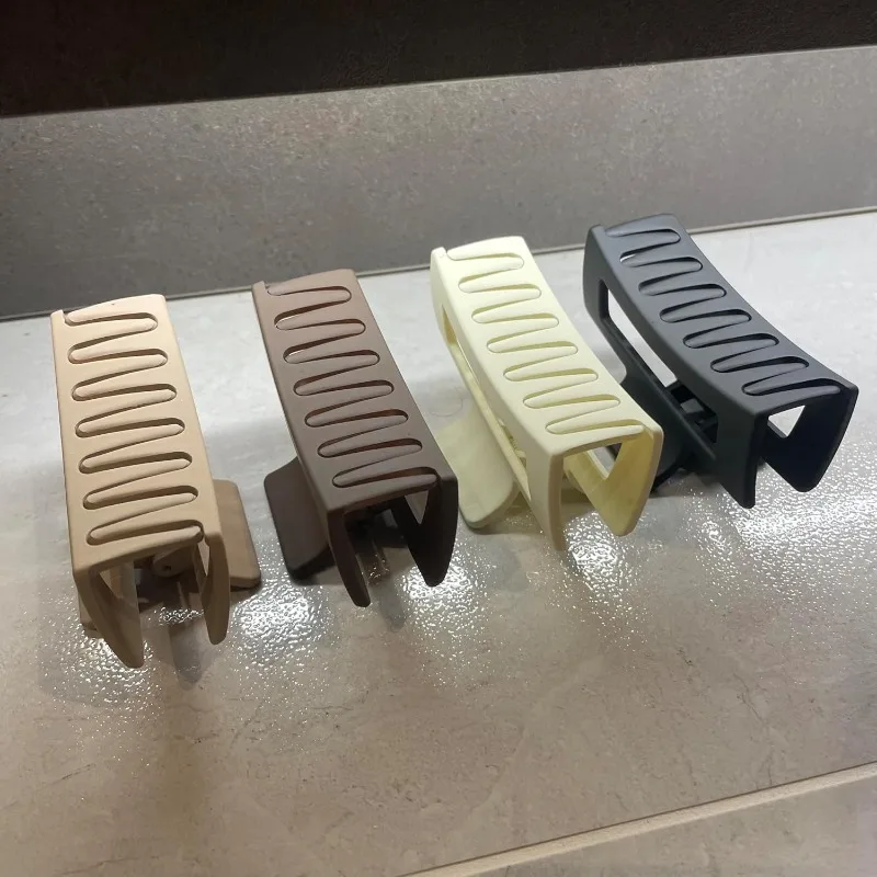 4개입 무광 디자인 헤어 클로 클립, 강력한 고정력, 미끄럼 방지, 두껍고 긴 머리용, 13cm 스타일링 클로 클립, 데일리, 업무용