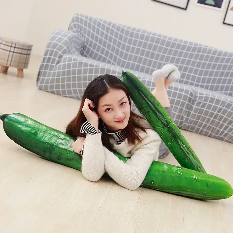 50-110cm 시뮬레이션 오이 창의적인 식물 베개 쿠션 플러시 과일 야채 음식 안티 스트레스 소프트 소녀 어린이 장난감 선물