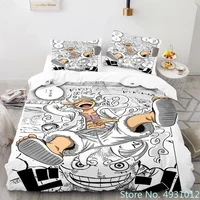 Ensemble de literie Anime One Piece pour garçons, housse de couette, housse de couette, taie d'oreiller, housse de athlon, taille simple, Queen, King Size, Intérieur a, Luffy Gear 5, enfants 5