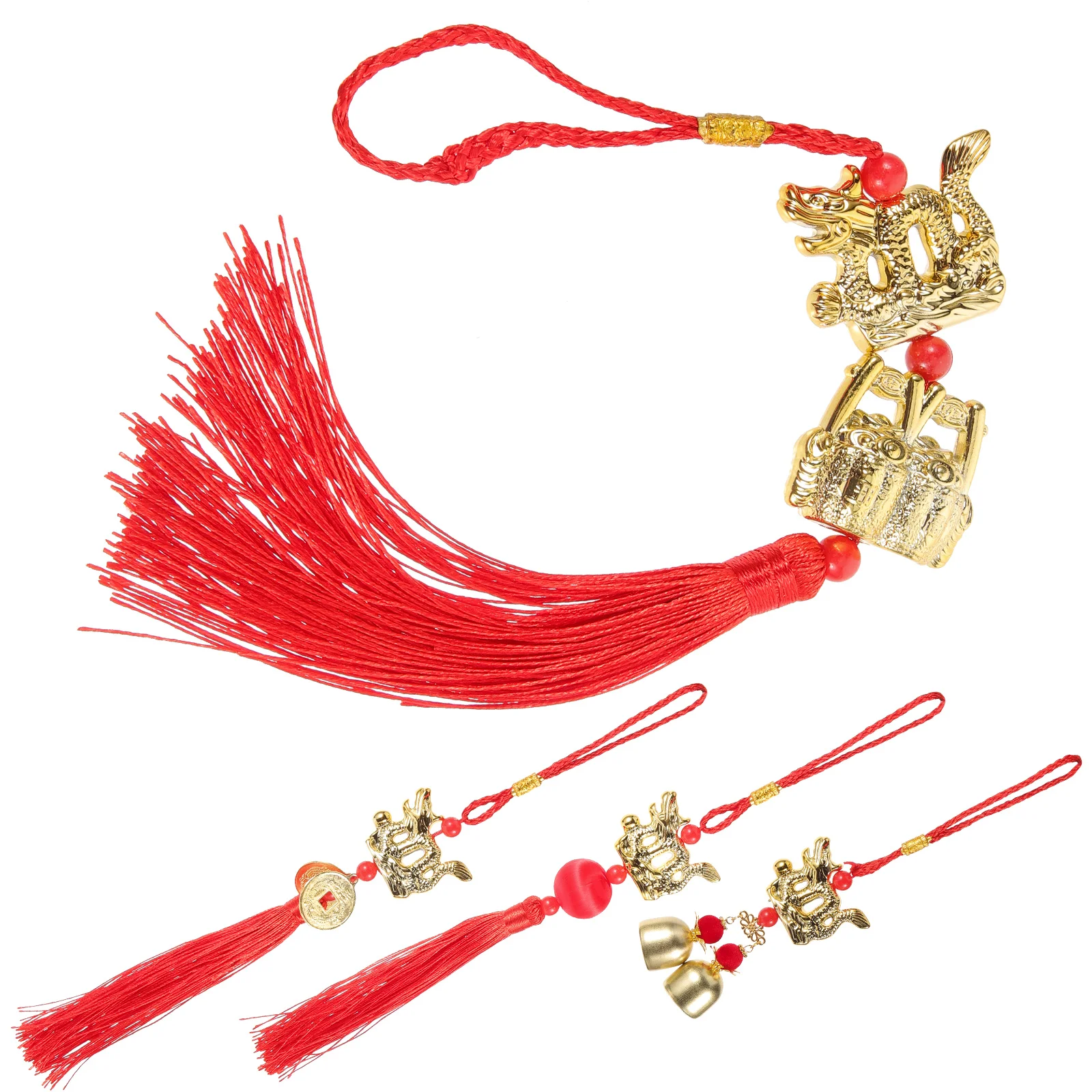 

Chinese Style Tassel Dragon Pendant Pendant For Car Hanging Pendant Bonsai New Year Decorations (Mixed Style)