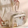 Waterproof Cosmetic Bag Portable Portable Cosmetic Storage Bag Large Capacity Pu Transparent Wash Bag Travel Storage Bag 2