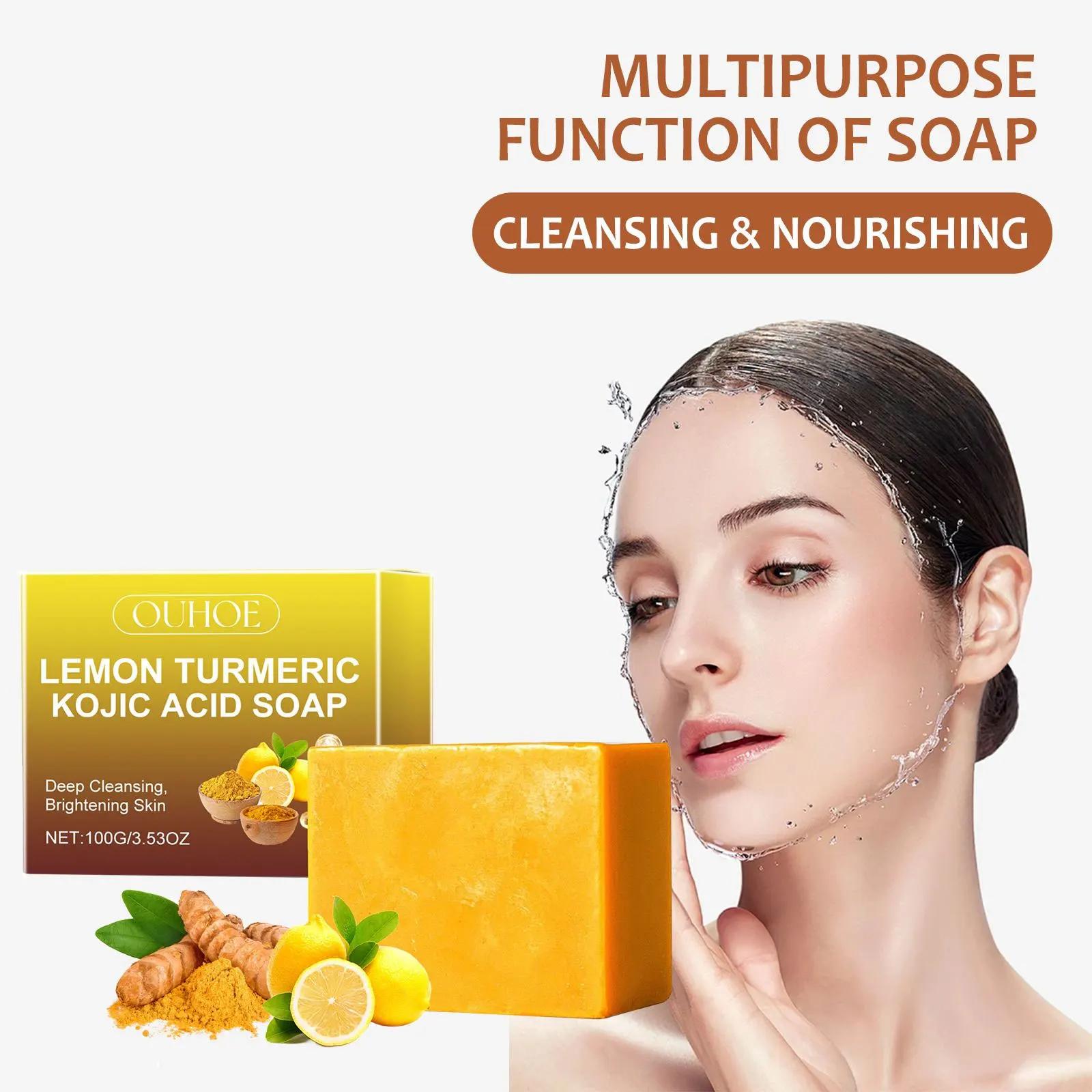 Lemon Turmeric Kojic Acid Brightening Soap 3