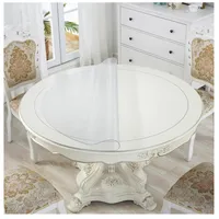 Round Tablecloth Transparent Soft PVC Waterproof Oilprpoof Living Room Dining Tables Kitchen Desk Protector Home Decor 1.0mm (11 1
