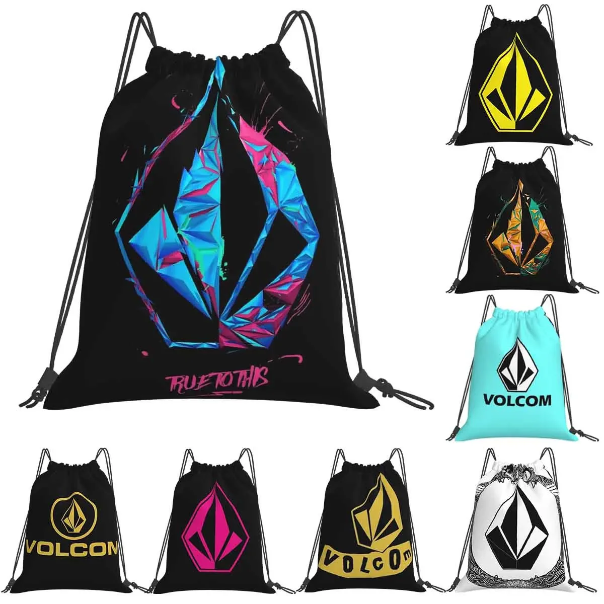 

Volcom рюкзаки с логотипами многофункциональные портативные сумки на шнурке, сумка на шнурке, карманная спортивная сумка, сумка для книг для путешествий, школы