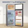 7.7 Cu.Ft Refrigerator with Freezer, Apartment Size Fridge with Top Freezer, 2 Doors,5 Settings Temperature Adjustable, 3