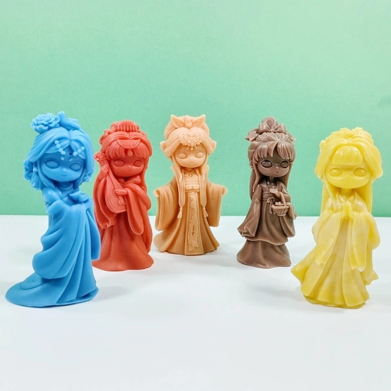 H55A 3D 소녀 실리콘 몰드 촛불 만들기 고대 인형 실리콘 촛불 금형 DIY