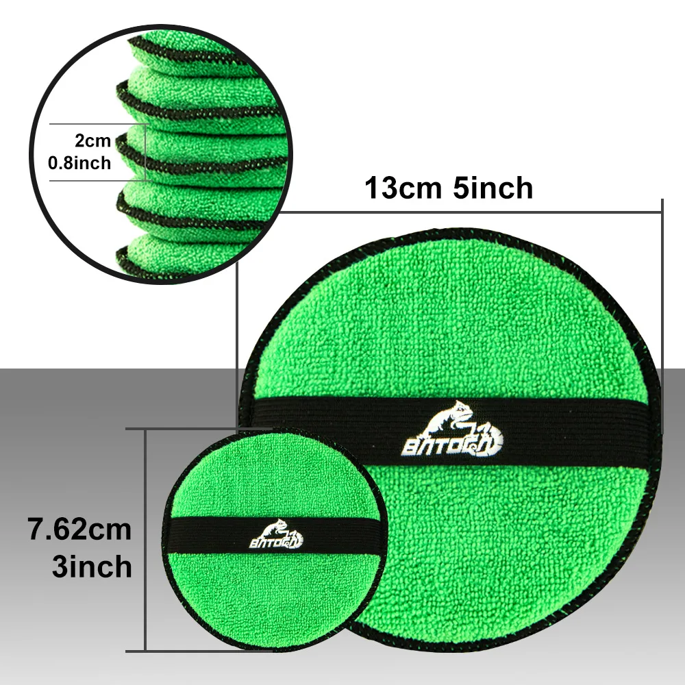 Microfiber Car Wax Applicator Pad 5Piece Belt Design for Easy Control to Apply Wax and Polish Foam Sponge 5inch