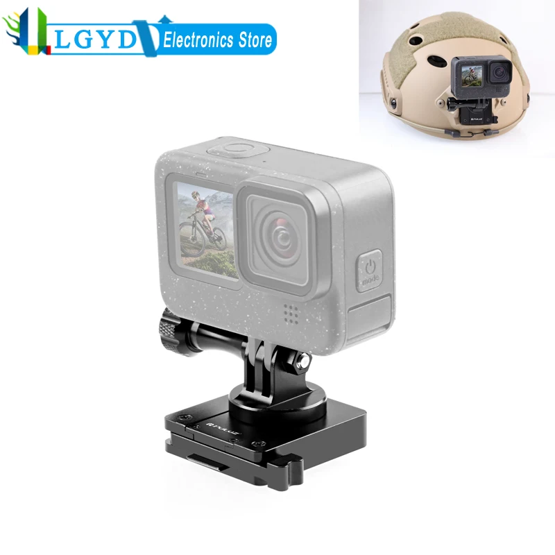 Puluz Staffa A Sgancio Rapido Base Casco Nvg Per Hero12 Nero/Hero11 /10 /9 /8 /7 /6 /5 Insta360 Ace Pro Dji Osmo Action 4 /3