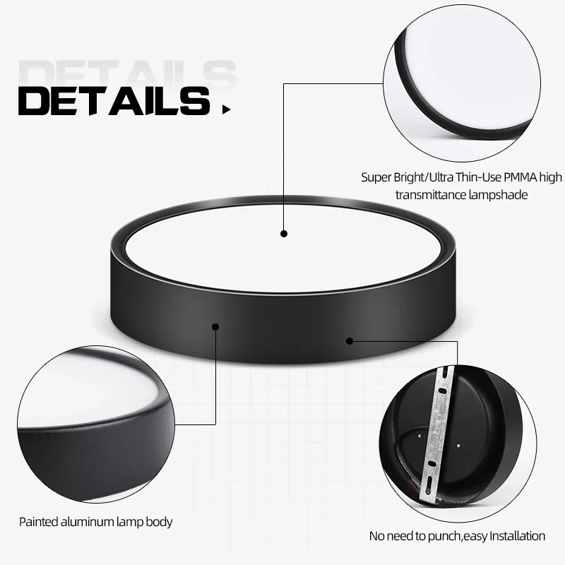 Description Picture 5 of itemTricolor LED Downlight 5W 10W 15W 25W Down Lamp Celing Light Round LED Spotlight 220V Panel Lights Indoor Lighting for Entrance