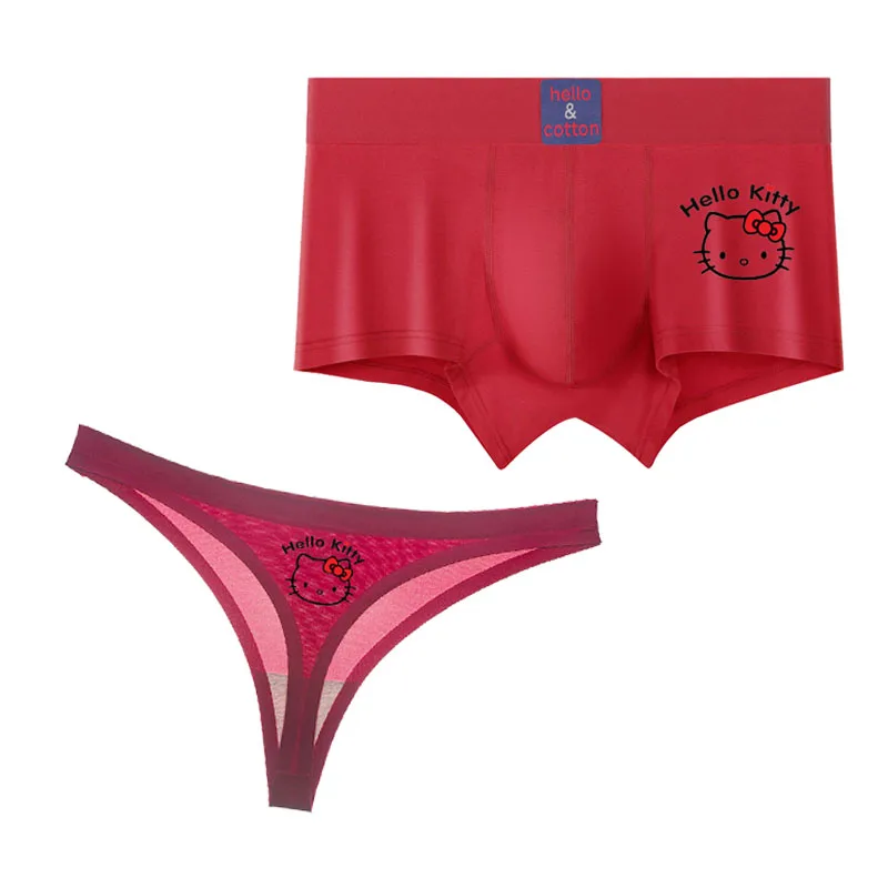 

Мужские и женские сексуальные универсальные трусы Hellokittys нижнее белье для пар с низкой талией сексуальные прозрачные стринги мужские удобные трусы боксеры большого размера
