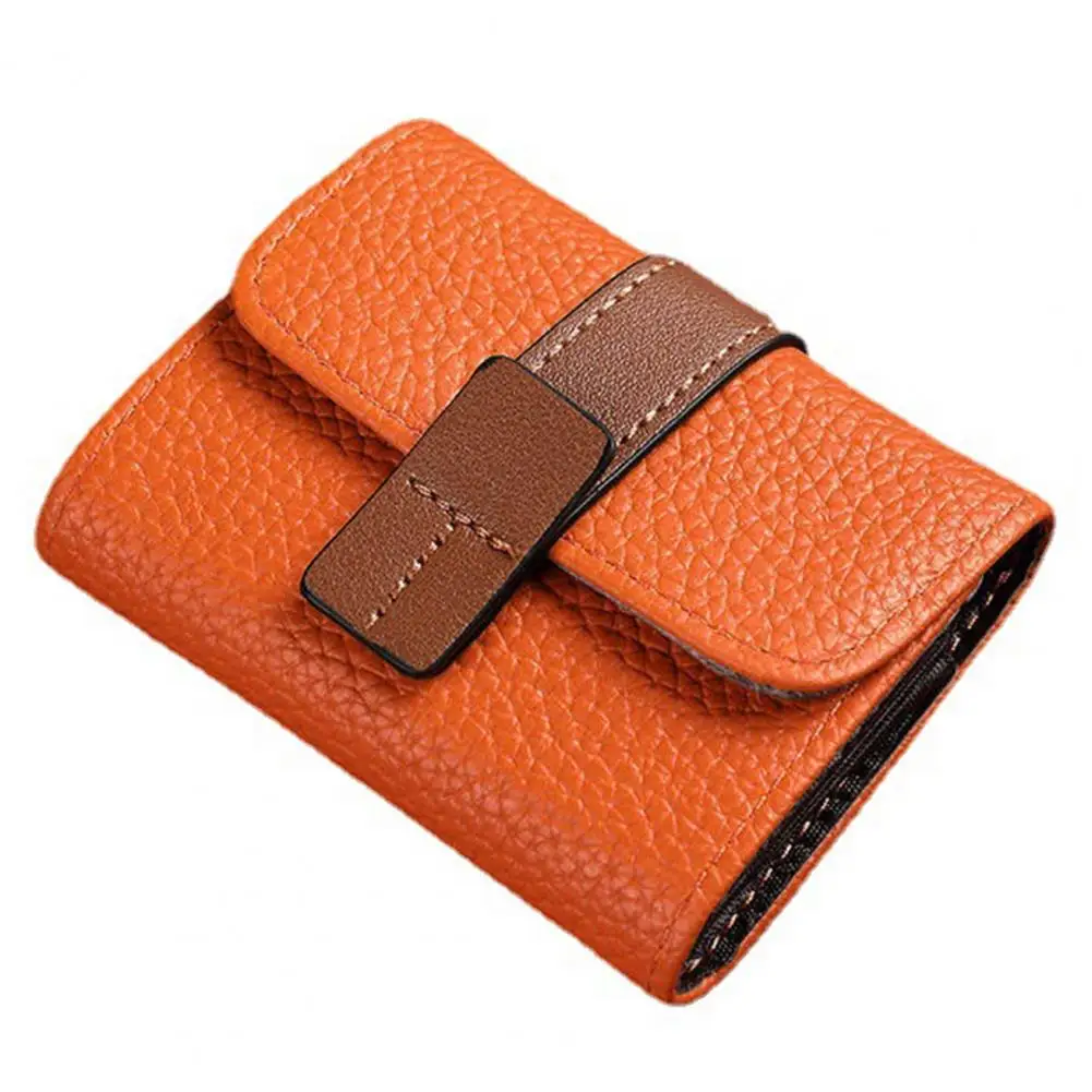 

Multifunctional Card Holder Women Purse Portable Waterproof Wallet with Buckle Closure Capacity Faux Leather Credit for Students
