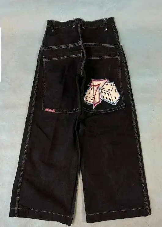 Y2k Streetwear Punk Hip Hop Jeans West Coast Workwear Ripped Rap Style Loose Wash Plus Size Clothing Men Mopping Pants