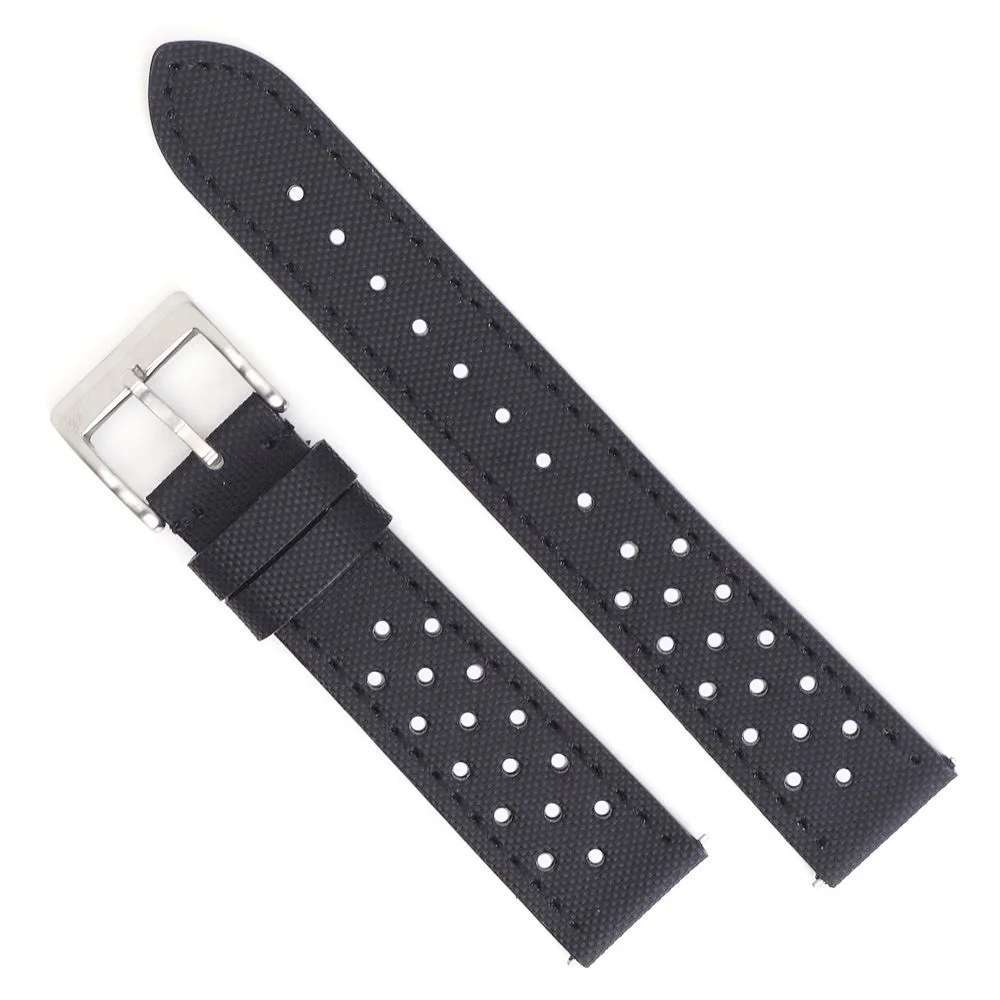 Premium Sailcloth Leather Watch Band with Quick Release - Breathable Strap