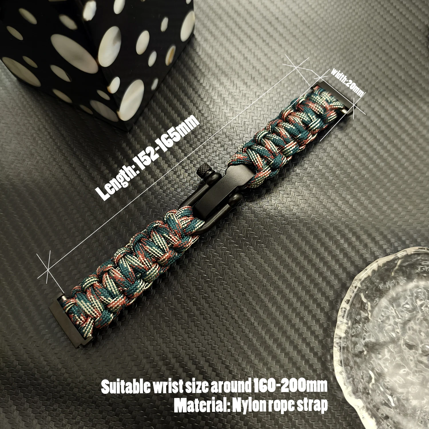 Durable Nylon Climbing Watch Strap with Paracord - Universal 18/20/22mm