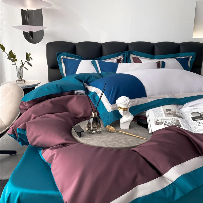 Waliicorners Queen King Quilt Duvet Cover Set Bed Linen Pillow Shams 1000TC Egyptian Cotton Horse Embroidery Luxury Bedding Set 20 S3bf55f74bfea443a8799a3e602458e5fs