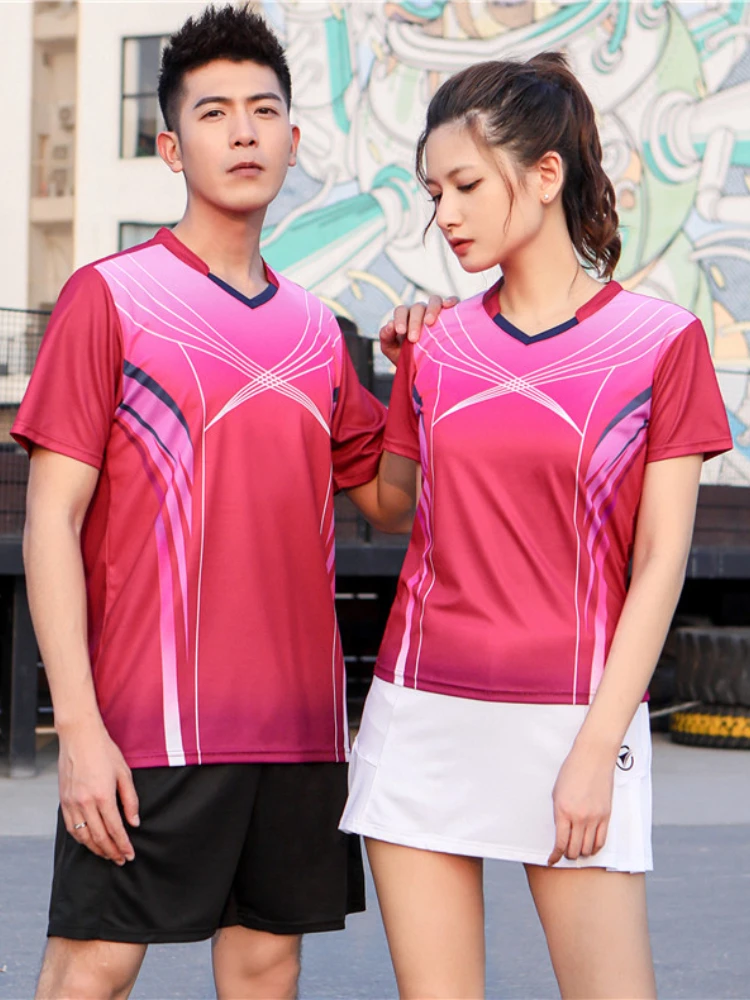 Tennis Suit Men's Women's Quick Dying Breathable Short Sleeve Shirt Table Tennis Mtch Training Uniform New sports Shirts