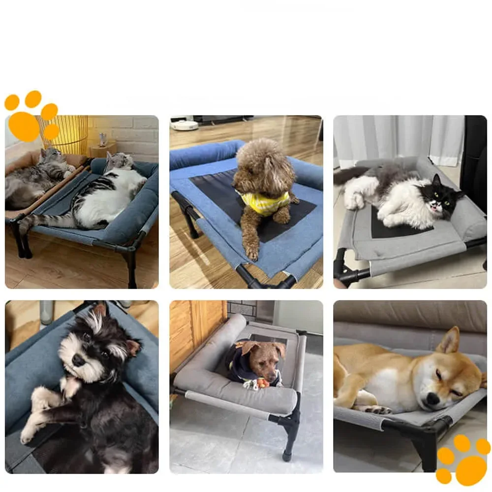 Letto rialzato in rete per cani e gatti di medie e grandi dimensioni, rimovibile e lavabile, traspirante, per animali domestici, resistente all'umidità._voghion.com