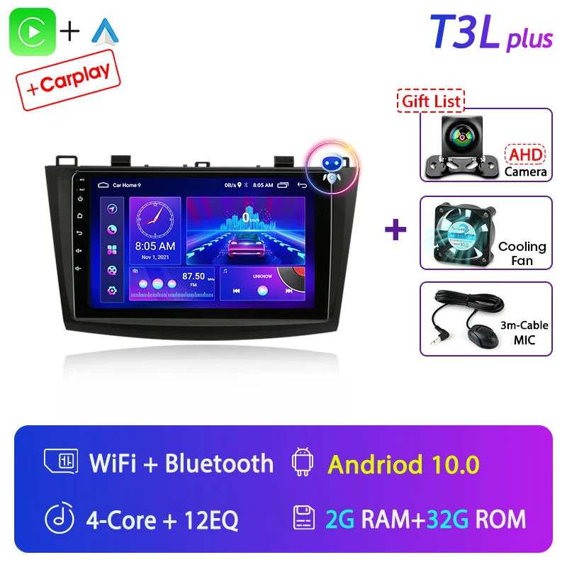 video screen for car 2 Din Android 11 For Mazda 3 2009-2013 Car Radio Multimedia Player Stereo Navigation with BOSE Carplay Speakers Head Unit Video auto video player Car Multimedia Players