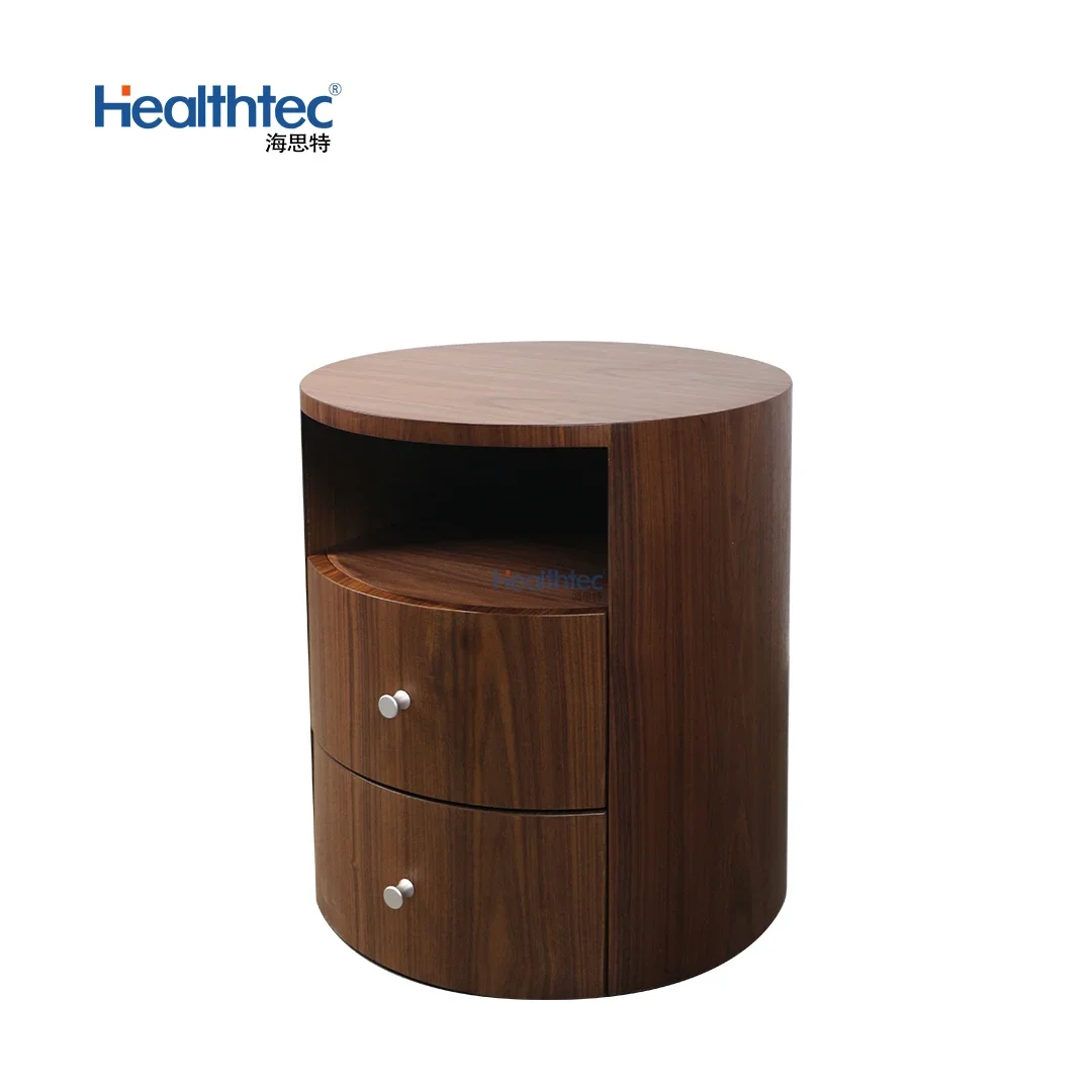 Beside Table Kids Bedroom Two Storage Wooden MDF Bedside Table Round