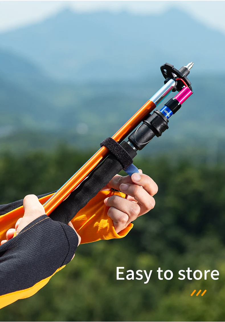 Description Picture 4 of itemAONIJIE E4208 Rainbow Color Unisex Outdoor Hiking Pole Telescopic Adjustable Aluminum Alloy Pole Running Hiking Walking Stick