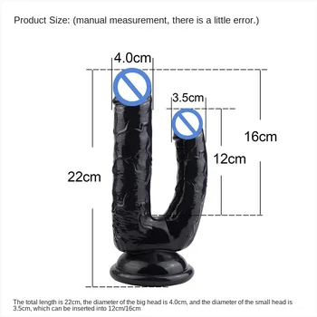 A93 Double Head Dildo Oversized V-Shaped Dicks Women's Gay Lala Simulation Penis TPE Sex Toys Adult Orgasm G-spot Squirting Toy 2