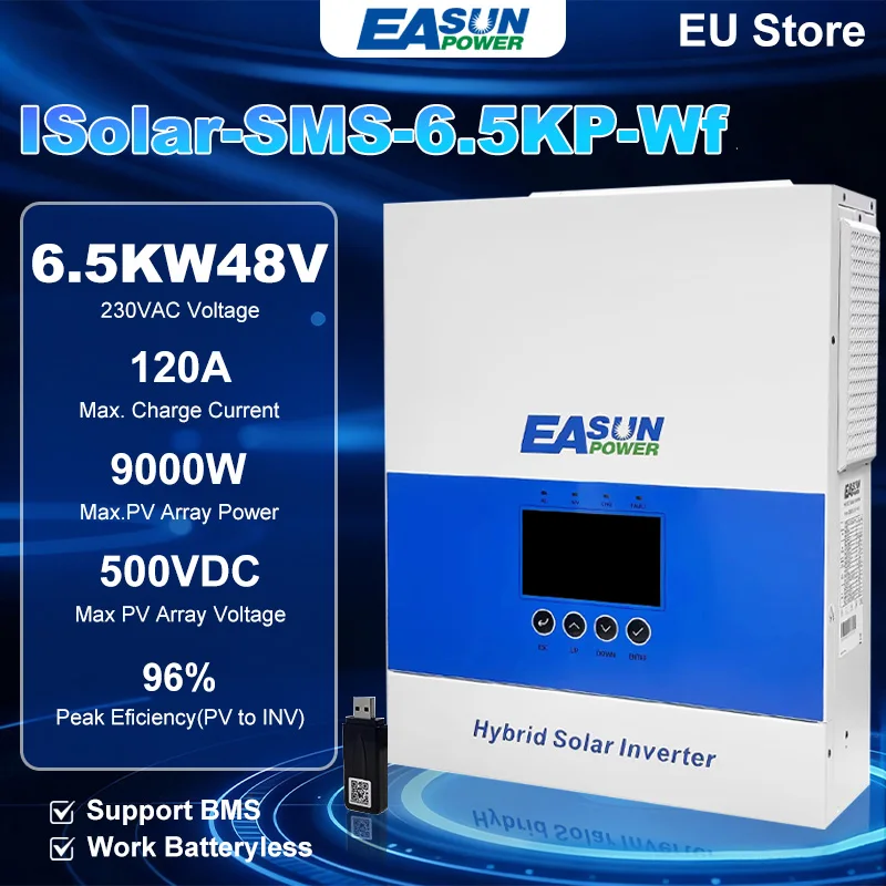 EASUN POWER 6.2KW 48V Hybrid Solar Inverter MPPT 120A Off-Grid 230V ...