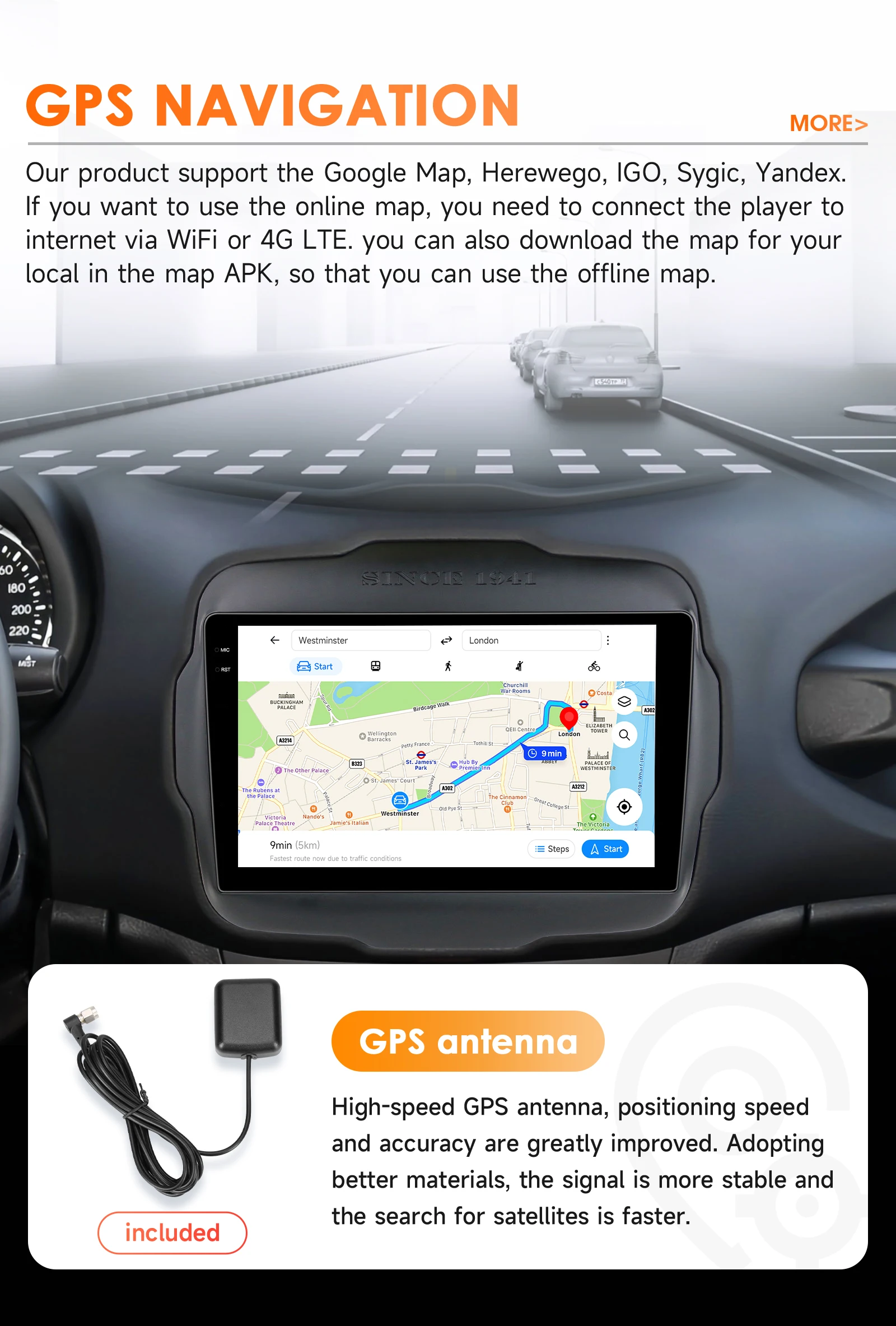 Hizpo 8Core 8G 128G Android 14 Autoradio für Jeep Renegade 2016-2020 CarPlay 2Din 4G BT5.4 DSP GPS von Qualcomm Snapdragon 6115 – Detail 32