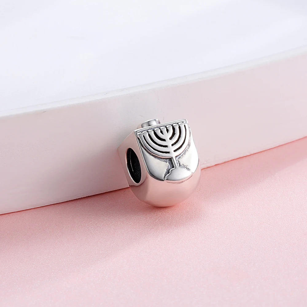 925 Sterling Silver Jewish Dreidel Beads Charms Fit Original European Bracelets Religious Jewelry for Women Girls Friends Gifts 3
