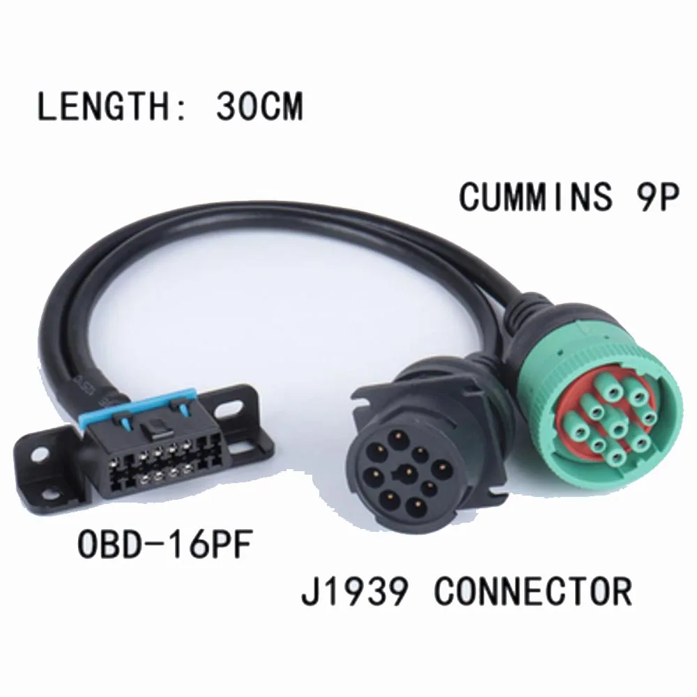 automobile exhaust gas analyzer For Cummins 9Pin J1939 Truck Y Cable to OBD2 16Pin Female Adapter J1939 9Pin Cable for cummins/cat Diagnosctic Tool Connector coolant temperature gauges Diagnostic Tools