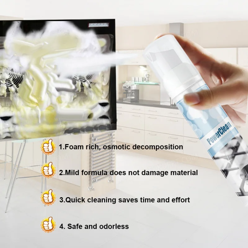 Kitchen Heavy Oil Foam Cleaner Kitchen Range Hood Heavy Oil Removal Foam Cleaning Agent Stains With A Single Foam Cleaner