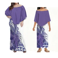 Pacific Art Island Retro Pattern Women'S Cape Dress Plus-Size Holiday Party Evening Dress Mother-Daughter Dress Girls' Dress - Image 2