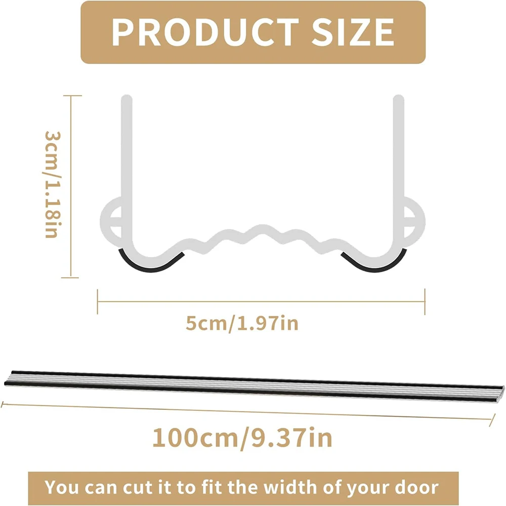 Sealing Strip Door Bottom Gap Weather Strip Windproof Soundproof Brush Washable Reusable Door Draft Stopper