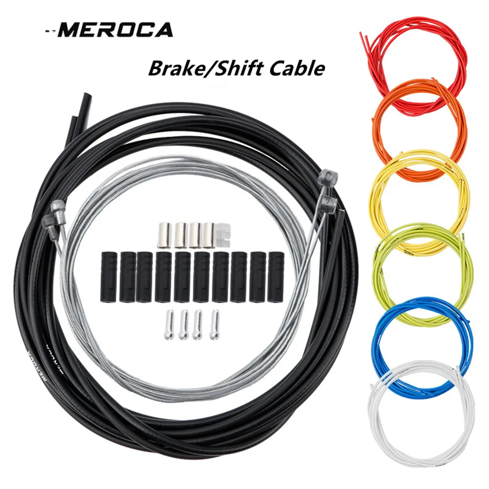 Kit De Cable Y Funda Para Frenos Y Cambios De Bicicleta – Incluye Cables Y Fundas (2.5 M Freno, 2 M Cambio) – Con Terminales Y Arandelas – Para MTB, Carretera, Urbana