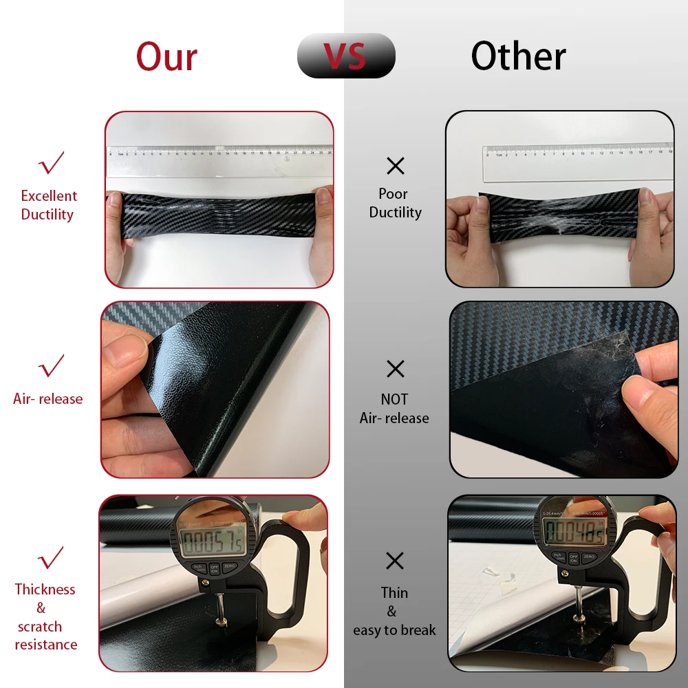 2D 3D 4D 5D 6D Carbon Fiber Vinyl Wrap Film Waterproof Car Stickers Console Computer Laptop Skin Auto Motorcycle Accessories