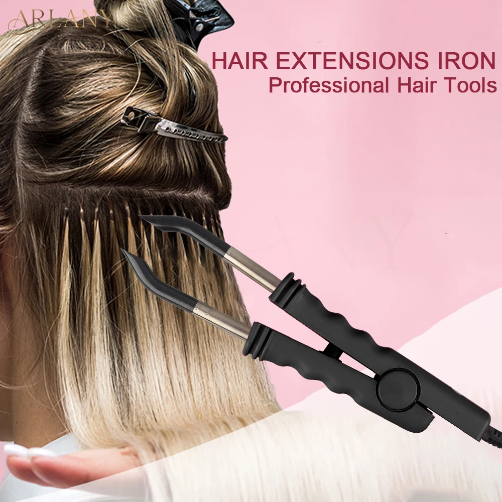 아를라니 헤어 익스텐션 본딩 아이론 헤어 커넥터 전문 플랫형 멜팅 도구 (케라틴 익스텐션 및 가발용)